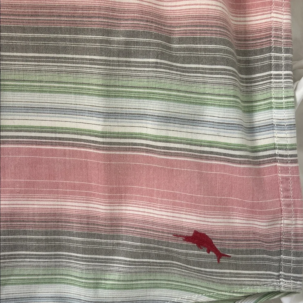 Tommy Bahama Multicolor Striped Men's Shirt Large - Picture 4 of 12